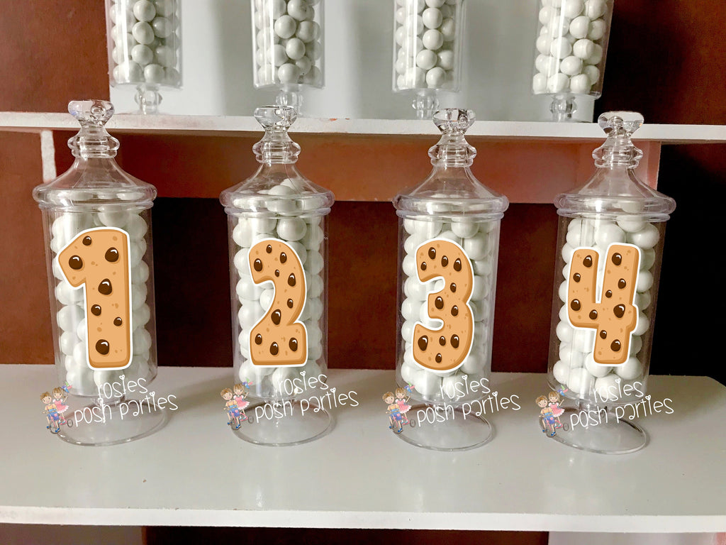 Cookies and Milk Theme Birthday party Apothecary Favor Jar Cookies and Milk Party Cookie Milk centerpiece Party decoration favors SET OF 12