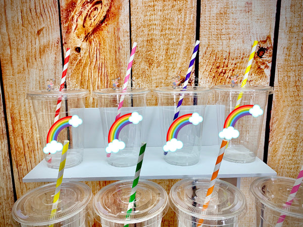 Rainbow Pony Theme | Birthday party Favor Cups | Rainbow Theme Party Cups | Pony Candy Land Theme Party Cup Favor Decoration VARIETY