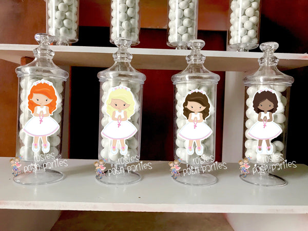 First Holy Communion Religious Celebration Apothecary party Favor party decoration Holy Party Favor Apothecary Jar Favors Party SET OF 12