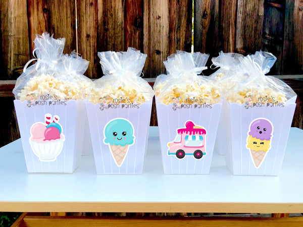 Ice Cream birthday party Favor centerpiece Ice Cream party decoration birthday First Birthday Favor Popcorn favor Boxes Party SET OF 12