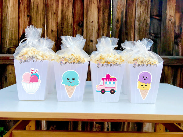 Ice Cream birthday party Favor centerpiece Ice Cream party decoration birthday First Birthday Favor Popcorn favor Boxes Party SET OF 12