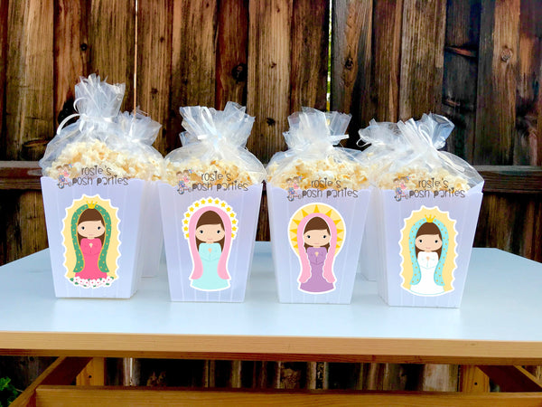 Lady of Guadalupe Virgen de Guadalupe birthday party Favor Virgen de Guadalupe Baby Shower decoration birthday Popcorn favors SET OF 12