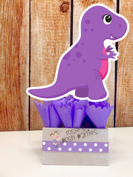 Dinosaur birthday party Pink Girl Dinosaur centerpiece Dinosaur party decoration Rex Birthday T Rex table centerpiece decoration SET OF 4