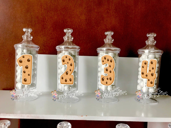 Cookies and Milk Theme Birthday party Apothecary Favor Jar Cookies and Milk Party Cookie Milk centerpiece Party decoration favors SET OF 12