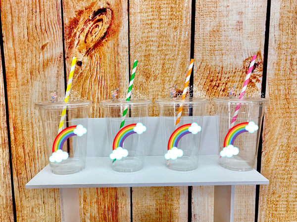 Rainbow Pony Theme | Birthday party Favor Cups | Rainbow Theme Party Cups | Pony Candy Land Theme Party Cup Favor Decoration VARIETY
