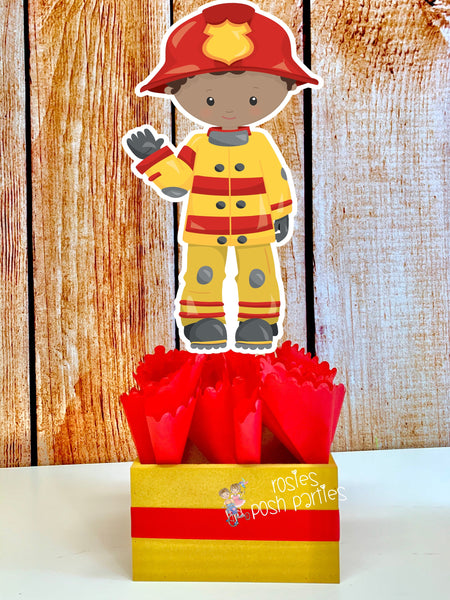 Firefighter Birthday Theme | Fire Truck Party Centerpiece Decoration | Firemen Theme Party | Fire Truck Party Centerpiece | Afro INDIVIDUAL