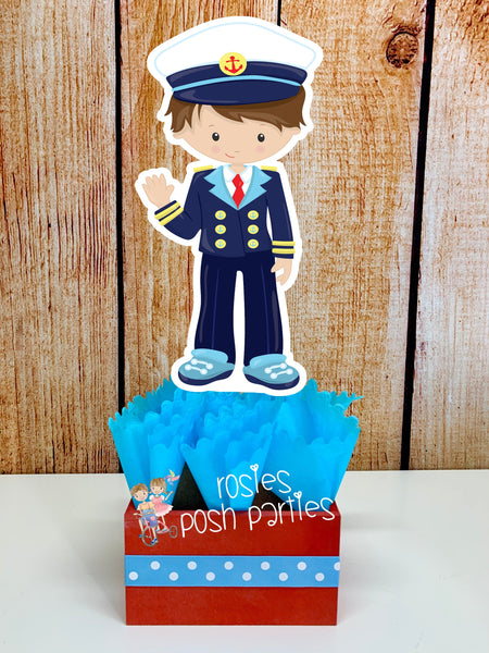 Nautical Theme Baby Shower | Nautical Centerpiece | Nautical Theme Decoration | Nautical Party Brown Hair Theme Centerpiece Decor INDIVIDUAL