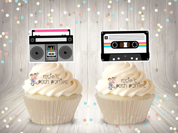 I love 80s Theme Birthday Cupcake Favor | I Love 80s Theme | 80s Cupcake Topper Favor | I love 80s Party | 80s Theme | Party Favor SET OF 12