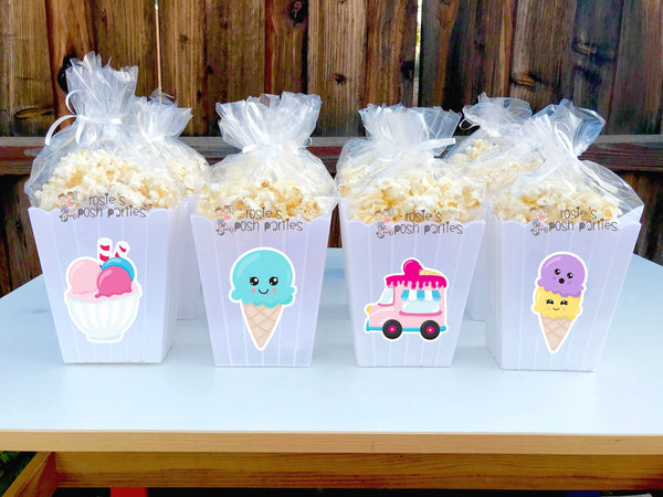 Ice Cream birthday party Favor centerpiece Ice Cream party decoration birthday First Birthday Favor Popcorn favor Boxes Party SET OF 12