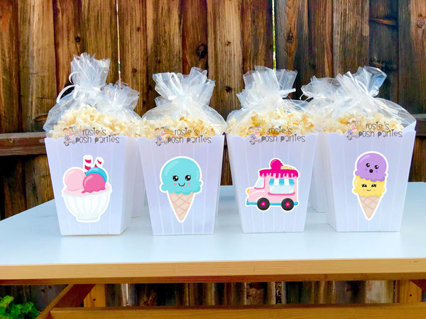 Ice Cream birthday party Favor centerpiece Ice Cream party decoration birthday First Birthday Favor Popcorn favor Boxes Party SET OF 12