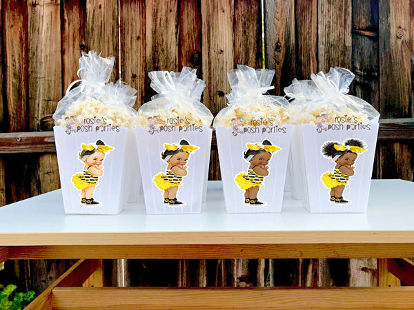 Sunflower Girl Birthday Theme | Sunflower Girl Baby Shower Theme | Sunflower Theme | Sunflower Popcorn Favor | Yellow Sunflower SET OF 12