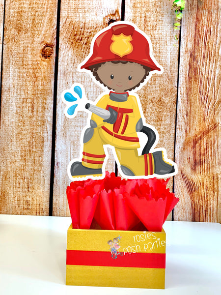 Firefighter Birthday Theme | Fire Truck Party Centerpiece Decoration | Firemen Theme Party | Fire Truck Party Centerpiece | Afro INDIVIDUAL
