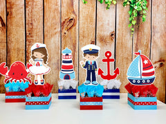Nautical Theme Baby Shower | Nautical Centerpiece | Nautical Theme Decoration | Nautical Party Brown Hair Theme Centerpiece Decor INDIVIDUAL