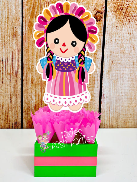 Mexican Rag Doll Theme | Mexican Rag Doll Party | Fiesta Mexicana Party | Guarecita Doll | Mexican Handmade Maria | Centerpieces SET OF 6