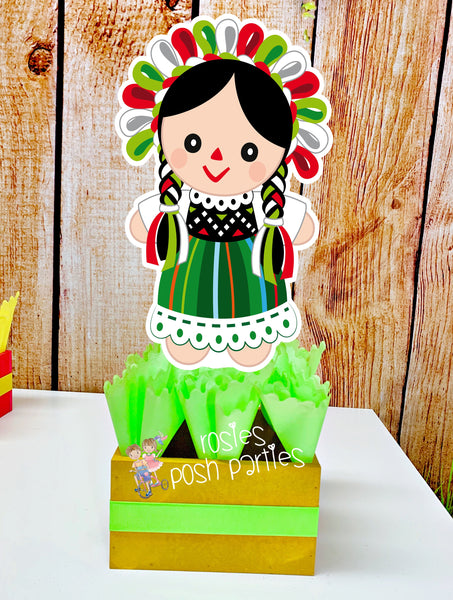Mexican Rag Doll Theme | Mexican Rag Doll Party | Fiesta Mexicana Party | Guarecita Doll | Mexican Handmade Maria | Centerpieces SET OF 6