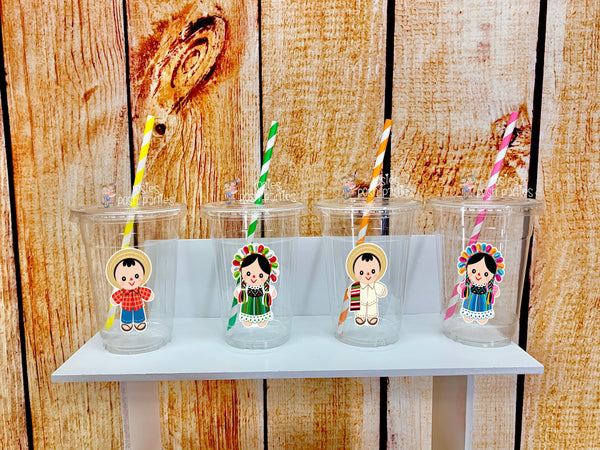 Mexican Rag Doll Theme | Birthday party Favor Cups | Fiesta Mexicana Cinco De Mayo Party Cups | Mexican Fiesta Rag Doll Party VARIETY