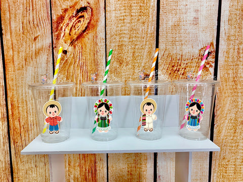 Mexican Rag Doll Theme | Birthday party Favor Cups | Fiesta Mexicana Cinco De Mayo Party Cups | Mexican Fiesta Rag Doll Party VARIETY