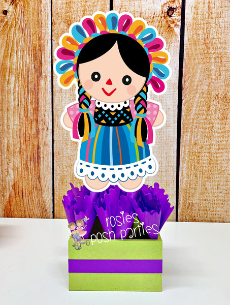 Mexican Rag Doll Theme | Mexican Rag Doll Party | Fiesta Mexicana Party | Guarecita Doll | Mexican Handmade Maria | Centerpieces SET OF 6