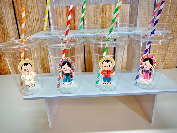 Mexican Rag Doll Theme | Birthday party Favor Cups | Fiesta Mexicana Cinco De Mayo Party Cups | Mexican Fiesta Rag Doll Party VARIETY