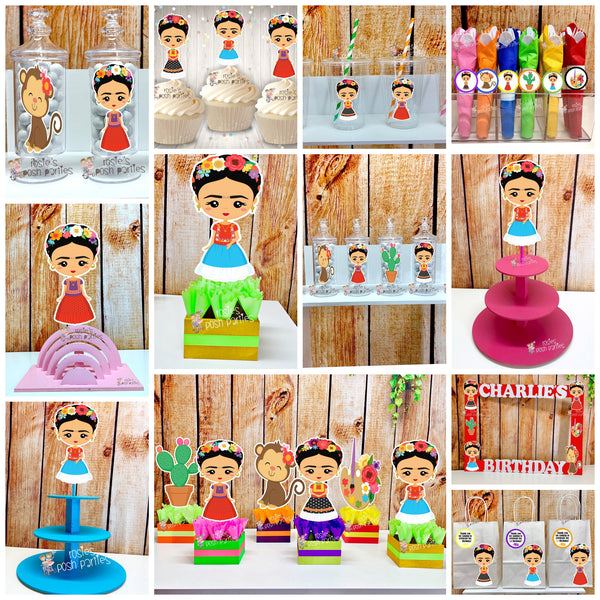 Frida Birthday | Frida Baby Shower Theme | Frida Party Theme | Frida Decoration | Frida Birthday Party Cupcake Topper Favors SET OF 12