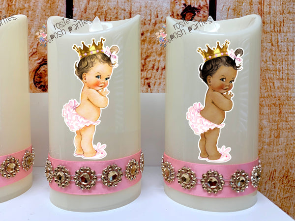Little Royal Princess Baby Shower Theme | Royal Princess Theme Candle Favor | Princess Theme Favor | Princess Party Decoration | SET OF 12