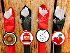 Casino Night Party Theme | Casino Night Favors | Casino Favor Napkin Utensils | Casino Party Theme | Casino Vegas Party Decoration SET OF 12