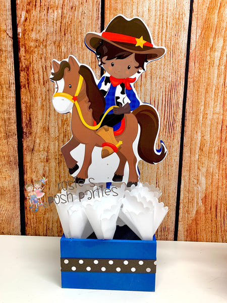 African Cowboy Theme | Cowboy Birthday Centerpiece | African American Theme | Western Cowboy Birthday | Wild West Theme Decoration SET OF 6