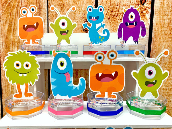 Monster Birthday Theme | Little Monster Cute Baby Shower | Monster Theme Candy Jar Favor | Cute Monster Theme Favor Jar Decoration SET OF 12
