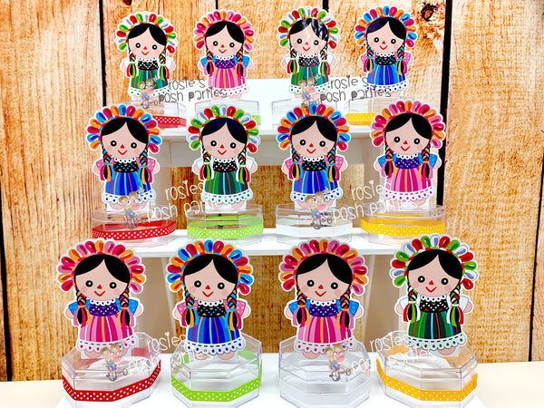 Mexican Rag Doll Theme | Mexican Doll Party | Fiesta Mexicana Party | Guarecita Doll | Mexican Handmade Maria | Candy Jar Favor SET OF 12