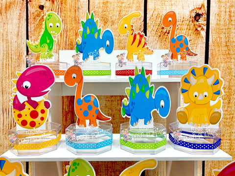 Dinosaur Birthday Theme | Dinosaur Party Candy Jar Favor | Dino Theme Favors | Triceratops Fossil | Candy Jar Favor Decoration SET OF 12