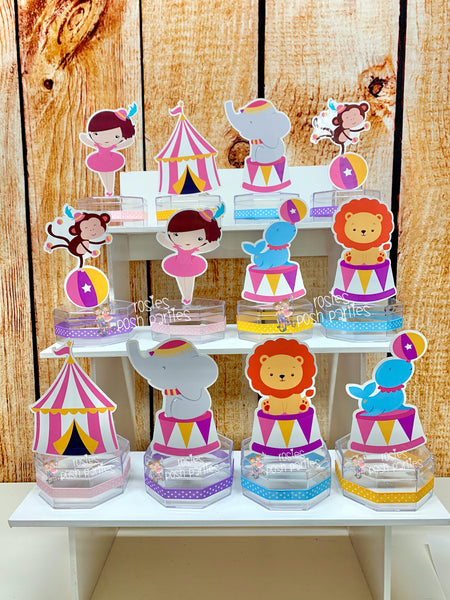 Carnival Theme | Circus Birthday Baby Shower Party | Girl Carnival Candy Jar Favor | Circus Theme Party Favor | Circus Baby Shower SET OF 12