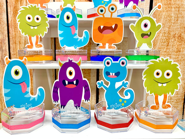 Monster Birthday Theme | Little Monster Cute Baby Shower | Monster Theme Candy Jar Favor | Cute Monster Theme Favor Jar Decoration SET OF 12