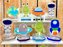 Blast Off Outer Space Birthday Party | Outer Space Theme Candy Jar Favor | Outer Space Baby Shower | Space Theme Favor | Astronaut SET OF 12