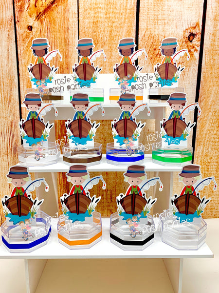 Fishing Theme | Fishing Birthday Retirement Party | Fish Candy Jar Favor | The Big One Theme Party Favor | Fishing Baby Shower SET OF 12