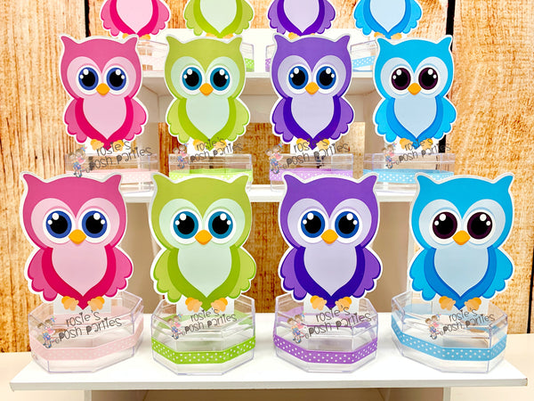 Owl Theme | Owl Birthday or Baby Shower | Owl Candy Jar Favor | Party Owl Theme Party Favor | Owl Hoot Theme | Owl Baby Shower SET OF 12