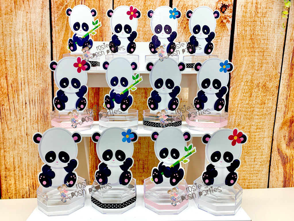 24 Pcs Panda Goodie Bags With Stickers - Kraft Paper Party Favor Bags For Panda Themed Birthday
