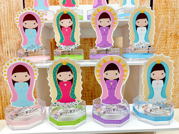 Virgin Mary Theme | Virgen De Guadalupe | Virgencita de Guadalupe | Virgencita Plis | Virgin Candy Jar Favor | First Communion SET OF 12