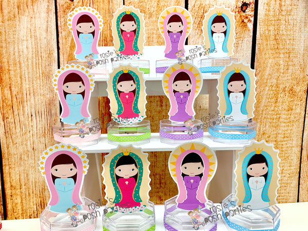 Virgin Mary Theme | Virgen De Guadalupe | Virgencita de Guadalupe | Virgencita Plis | Virgin Candy Jar Favor | First Communion SET OF 12