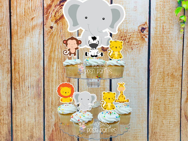 Jungle Safari Birthday Theme | Safari Cupcake Stand | Jungle Theme Cupcake Stand | Cupcake Toppers | Safari Jungle Baby Shower or Birthday