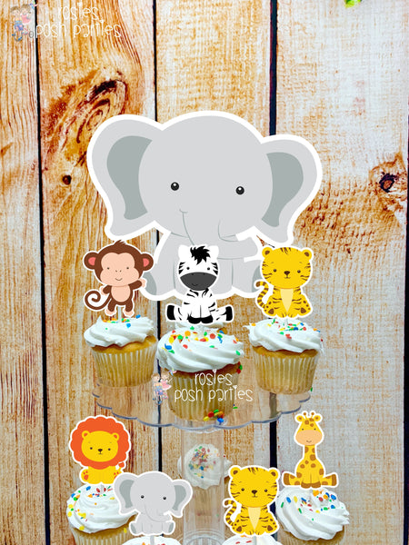 Jungle Safari Birthday Theme | Safari Cupcake Stand | Jungle Theme Cupcake Stand | Cupcake Toppers | Safari Jungle Baby Shower or Birthday