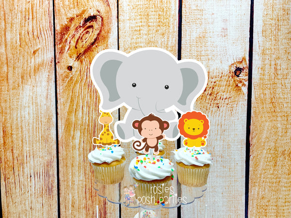Jungle Safari Birthday Theme | Safari Cupcake Stand | Jungle Theme Cupcake Stand | Cupcake Toppers | Safari Jungle Baby Shower or Birthday