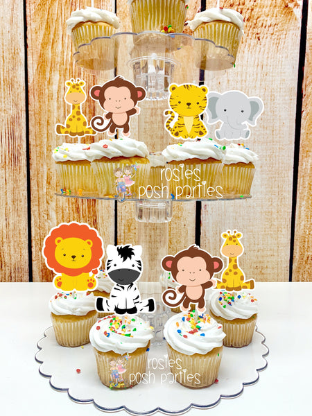 Jungle Safari Birthday Theme | Safari Cupcake Stand | Jungle Theme Cupcake Stand | Cupcake Toppers | Safari Jungle Baby Shower or Birthday