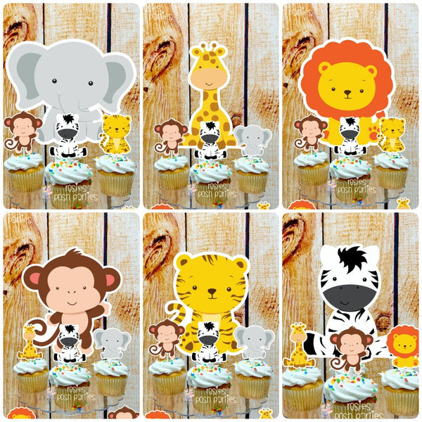 Jungle Safari Birthday Theme | Safari Cupcake Stand | Jungle Theme Cupcake Stand | Cupcake Toppers | Safari Jungle Baby Shower or Birthday