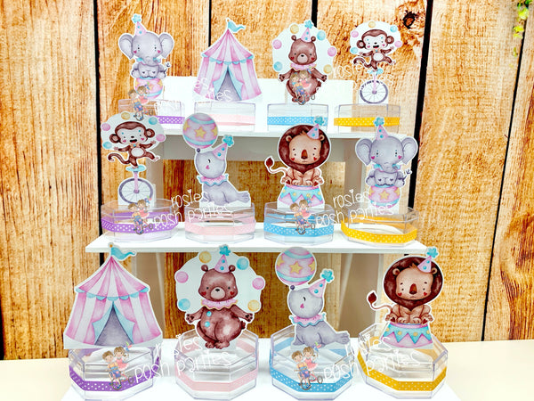 Circus Watercolor Baby Shower Theme | Circus Theme Candy Jar Favor | Circus Birthday Theme | Pastel Circus Party | Candy Favor SET OF 12