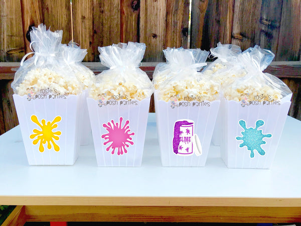 Slime Birthday Party Theme | Slime Bash | Slime Party Favors | Slime Theme | Slime Decor | Slime Theme | Slime Theme Popcorn Bins SET OF 12