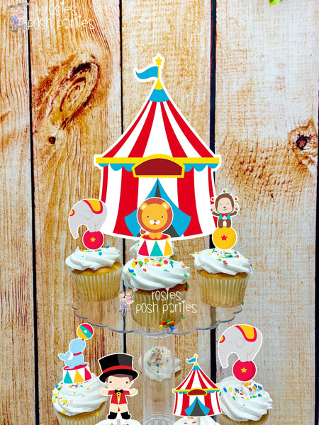 Circus Birthday Theme | Carnival Cupcake Stand | Baby Shower Cupcake Topper | Circus Carnival Decoration | Circus Theme Cake | Cupcake Stand