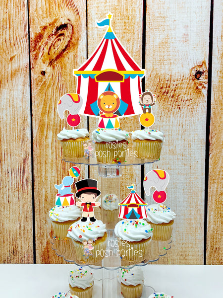 Circus Birthday Theme | Carnival Cupcake Stand | Baby Shower Cupcake Topper | Circus Carnival Decoration | Circus Theme Cake | Cupcake Stand