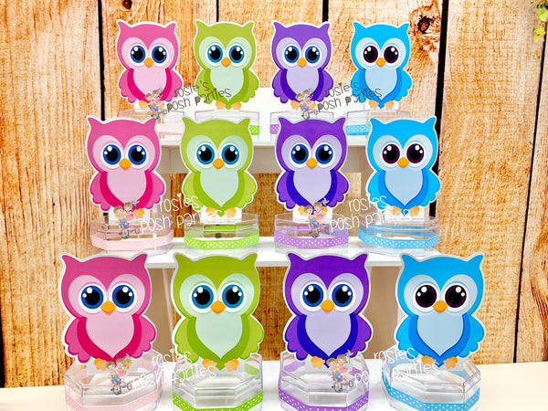 Owl Theme | Owl Birthday or Baby Shower | Owl Candy Jar Favor | Party Owl Theme Party Favor | Owl Hoot Theme | Owl Baby Shower SET OF 12