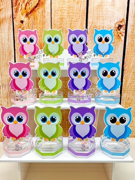 Owl Theme | Owl Birthday or Baby Shower | Owl Candy Jar Favor | Party Owl Theme Party Favor | Owl Hoot Theme | Owl Baby Shower SET OF 12