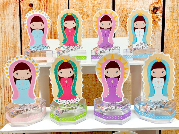 Virgin Mary Theme | Virgen De Guadalupe | Virgencita de Guadalupe | Virgencita Plis | Virgin Candy Jar Favor | First Communion SET OF 12